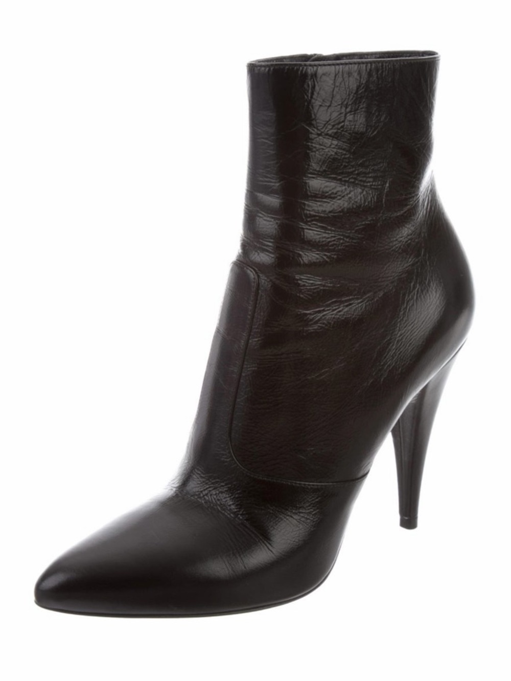 YSL Black Pointed-Toe Ankle Boots